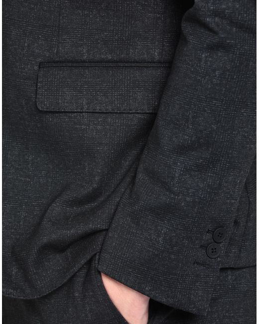 Paoloni Blue Charcoal Suit Polyester, Viscose, Elastane for men