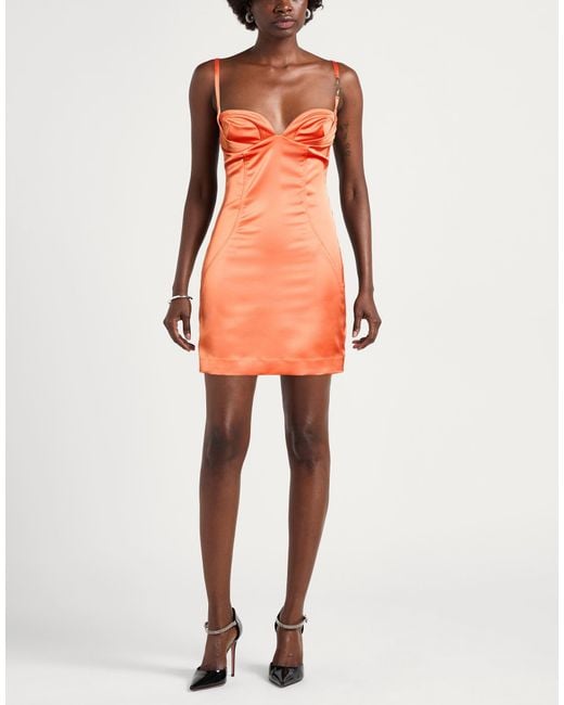 Just Cavalli Orange Mini Dress Polyester, Elastane