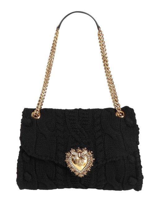 Dolce & Gabbana Black Shoulder Bag Textile Fibers