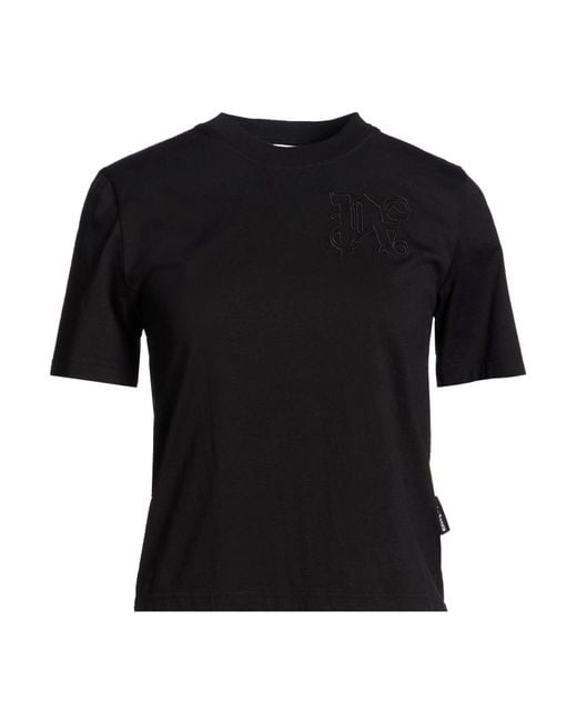 Palm Angels Black T-Shirt Cotton, Polyester