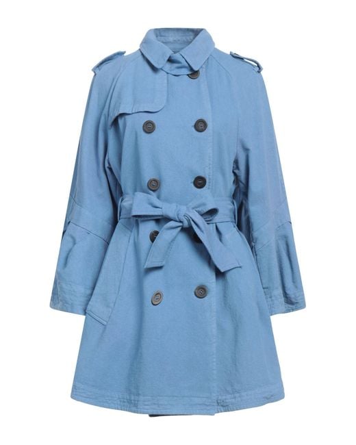 LOST [in] ME Blue Overcoat & Trench Coat Cotton