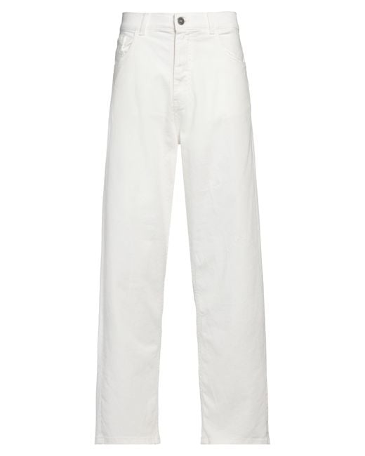 Imperial White Pants Cotton, Elastane for men