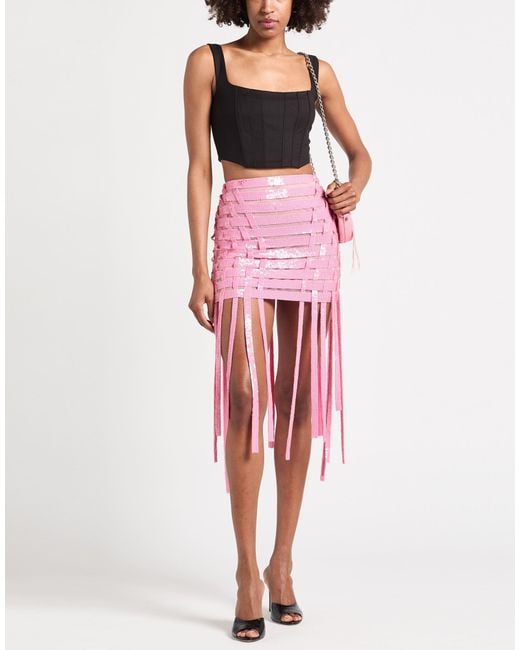 Pinko Pink Mini Skirt Polyamide, Polyester