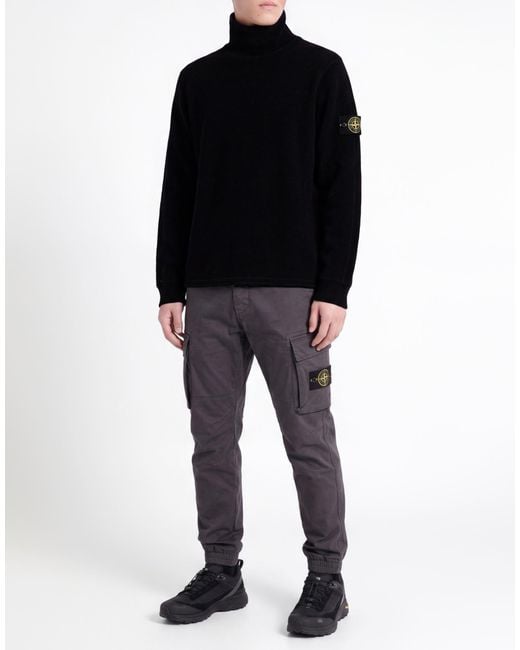 Stone Island Black Turtleneck Polyamide, Wool for men