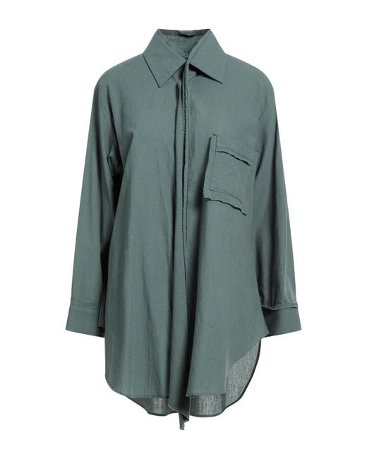 Yohji Yamamoto Blue Shirt Cotton, Linen, Ramie