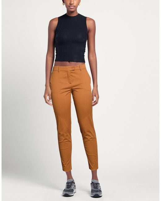 Max Mara Brown Pants Cotton, Elastane