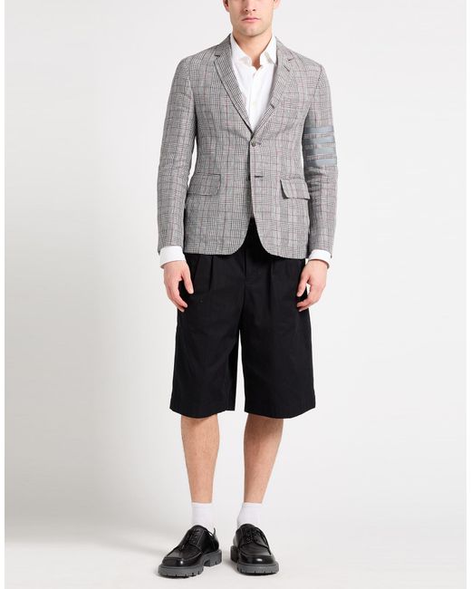Thom Browne Gray Light Blazer Linen for men