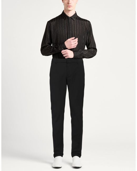 Dondup Black Pants Polyester, Virgin Wool, Elastane for men