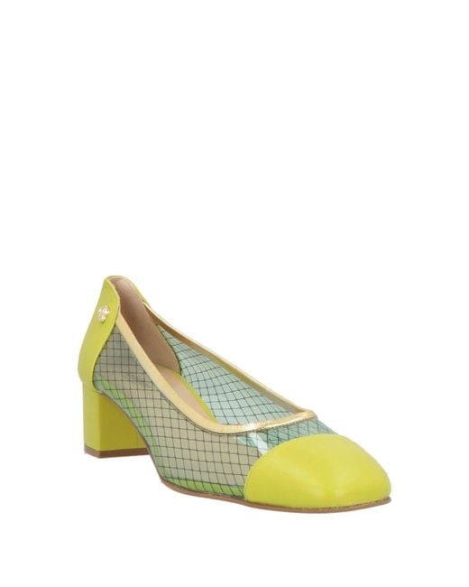 Baldinini Yellow Lime Pumps Leather, Pvc