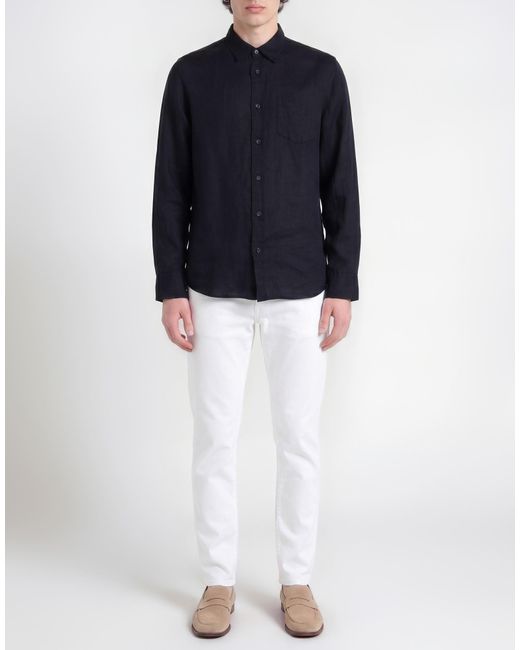Guess Blue Midnight Shirt Linen for men