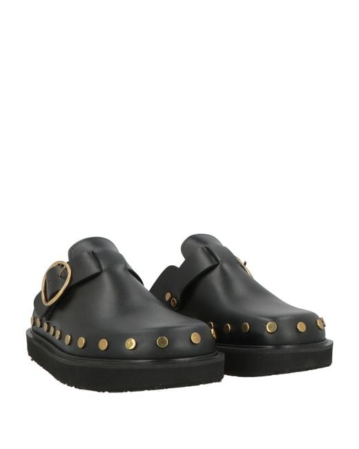 Isabel Marant Black Mules & Clogs Cow Leather