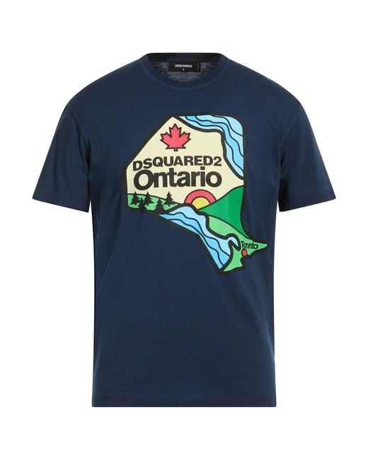 DSquared² Blue T-Shirt Cotton for men