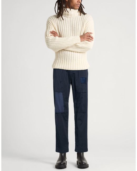 White Sand Blue Pants Cotton, Elastane for men