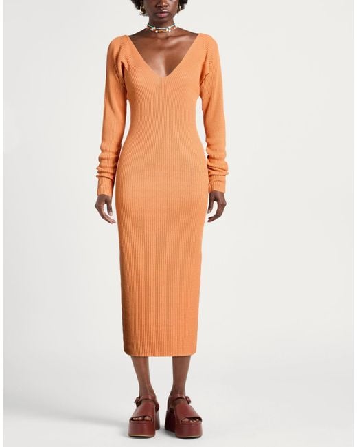 REMAIN Birger Christensen Orange Midi Dress