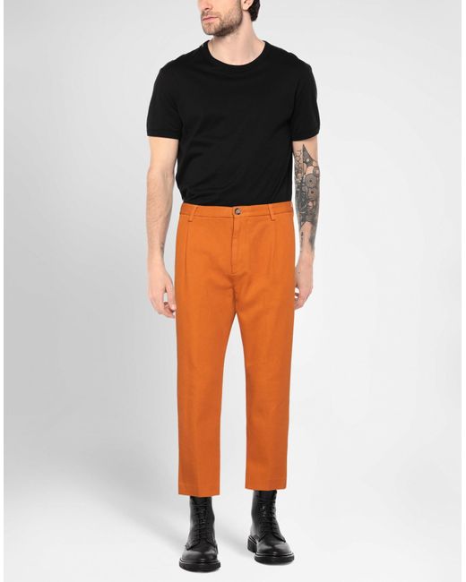 Pence Orange Denim Trousers for men