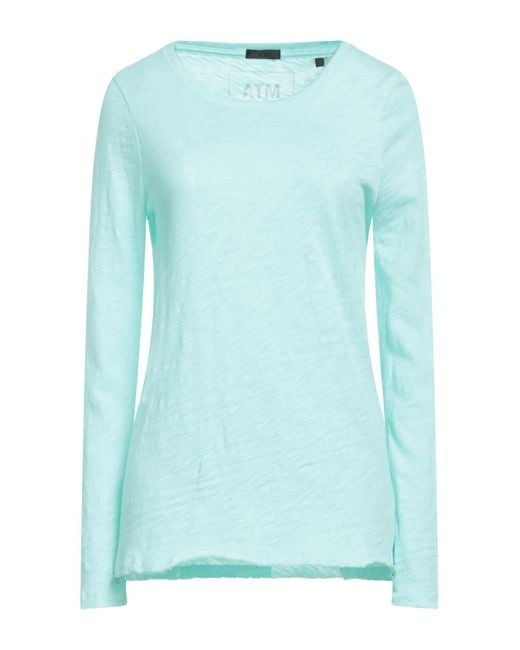 ATM Women's Blue T-Shirt Cotton