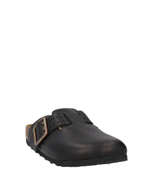 Birkenstock Black Leather Clog Mules for men