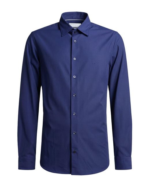 Michael Kors Blue Shirt Nylon, Elastane for men