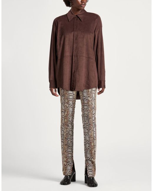 Ottod'Ame Brown Shirt Polyester, Elastane