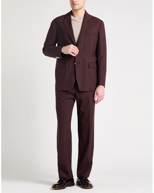 Tagliatore Purple Chocolate Suit Virgin Wool, Polyamide, Elastane for men