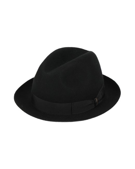 Borsalino Black Hat Merino Wool for men