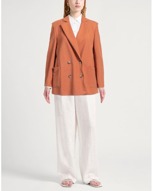 Harris Wharf London Orange Blazer Viscose, Polyamide