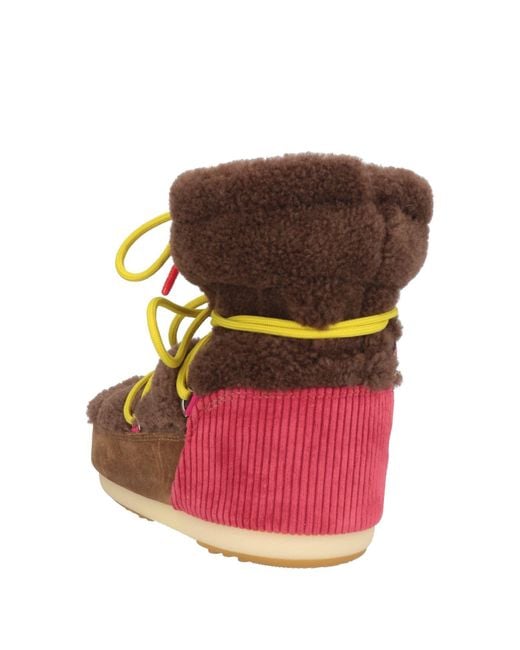 Moon Boot Brown Ankle Boots Shearling, Textile Fibers