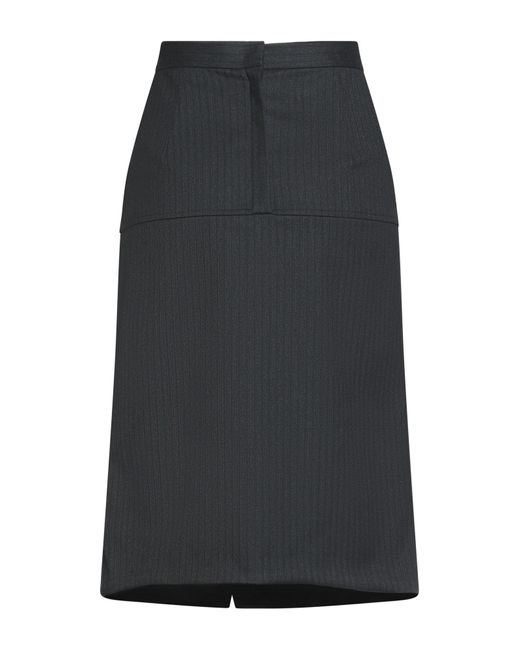 Fendi Gray Midi Skirt Virgin Wool, Elastane, Polyester