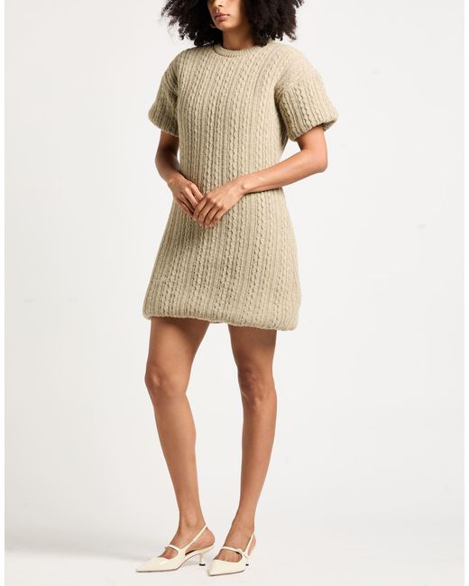 MM6 by Maison Margiela Natural Mini Dress Acrylic, Wool, Polyamide, Elastane