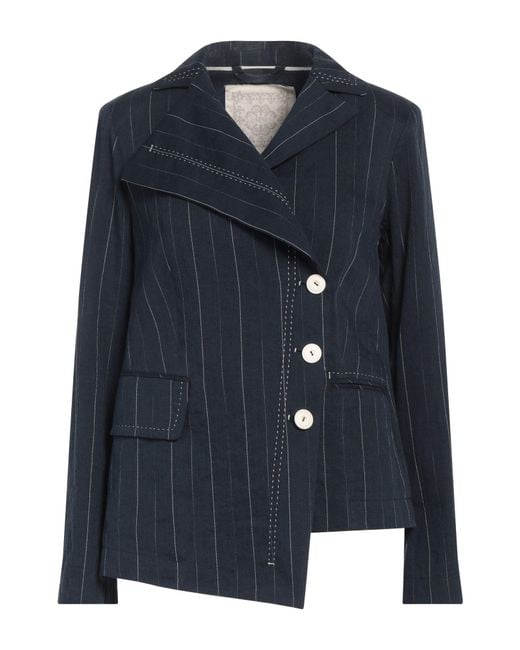 High Blue Blazer Linen, Cotton, Viscose