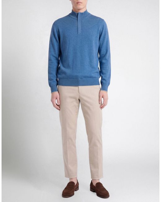 Gran Sasso Blue Turtleneck Virgin Wool, Viscose, Cashmere, Polyester, Polyurethane for men