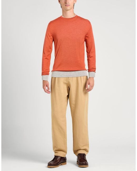 Eleventy Orange Sweater Wool, Silk for men