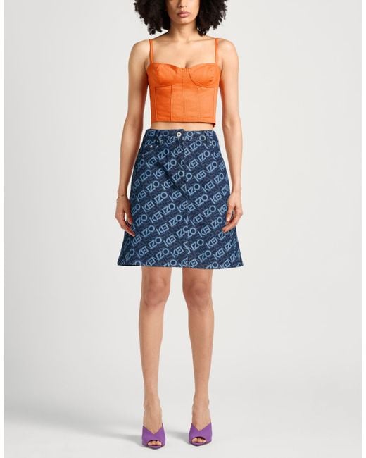 KENZO Blue Denim Skirt Cotton
