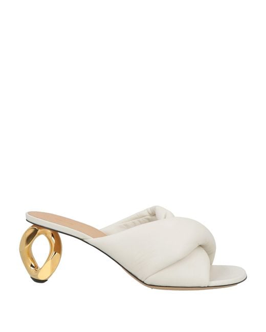 J.W. Anderson White Sandals Leather, Metal