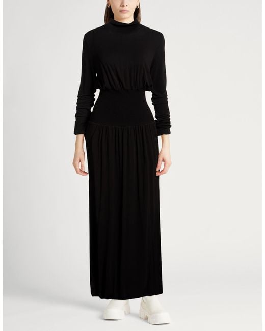 Sportmax Black Maxi Dress Viscose, Elastane, Polyamide