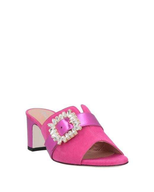 Pollini Pink Fuchsia Sandals Leather