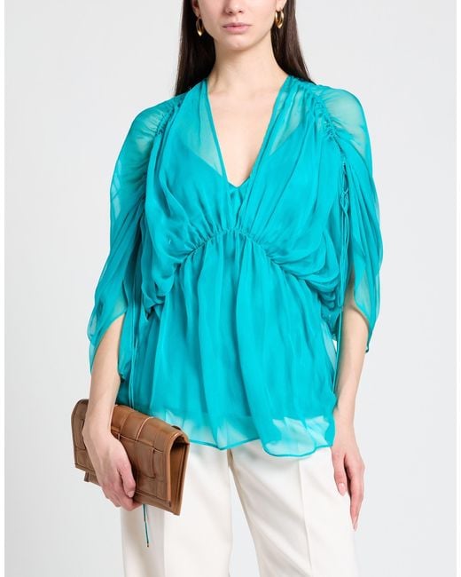 Max Mara Blue Top Silk