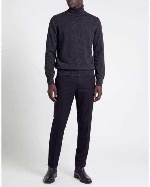 Alpha Studio Blue Charcoal Turtleneck Merino Wool for men