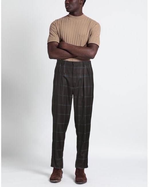 Gabriele Pasini Black Dark Pants Polyester, Wool for men