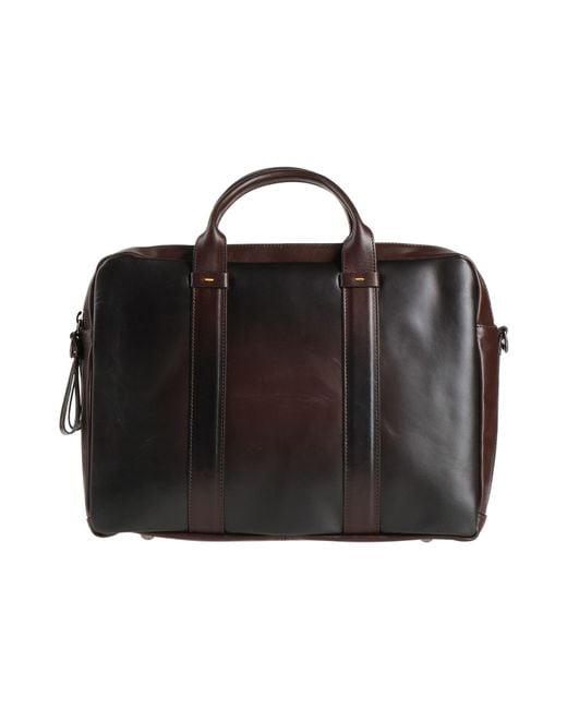 Doucal's Black Dark Handbag Leather for men