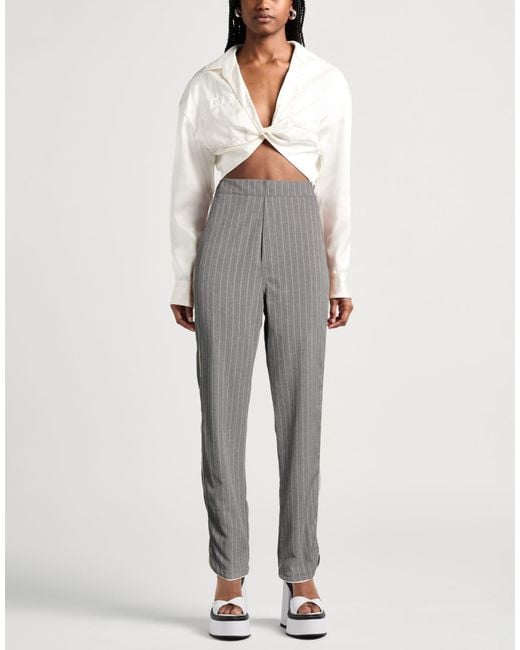 Rhude Gray Pants Polyester, Viscose