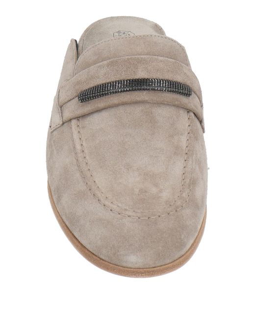 Brunello Cucinelli Gray Mules & Clogs