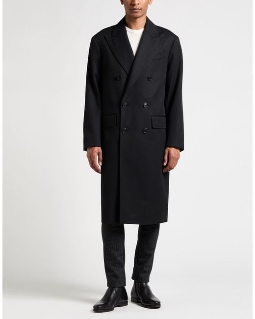 DSquared² Black Coat Virgin Wool for men