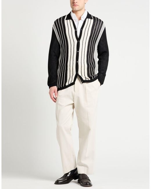 Laneus Black Cardigan Viscose, Polyamide for men