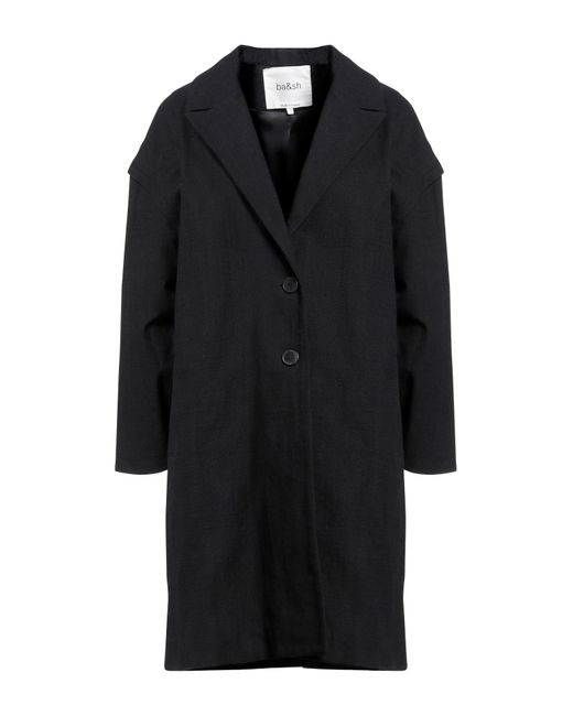 Ba&sh Black Overcoat & Trench Coat