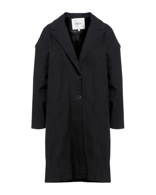 Ba&sh Black Overcoat & Trench Coat