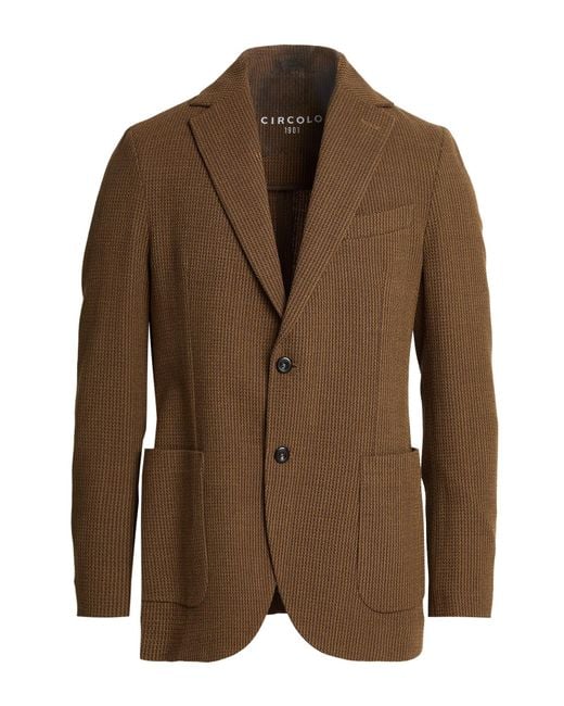 Circolo 1901 Brown Khaki Blazer Virgin Wool, Elastane for men