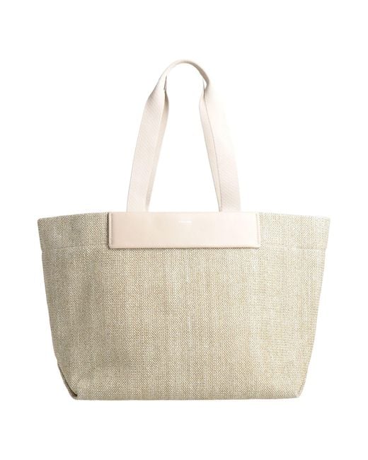 Calvin Klein Khaki Shoulder Bag Natural Raffia, Leather