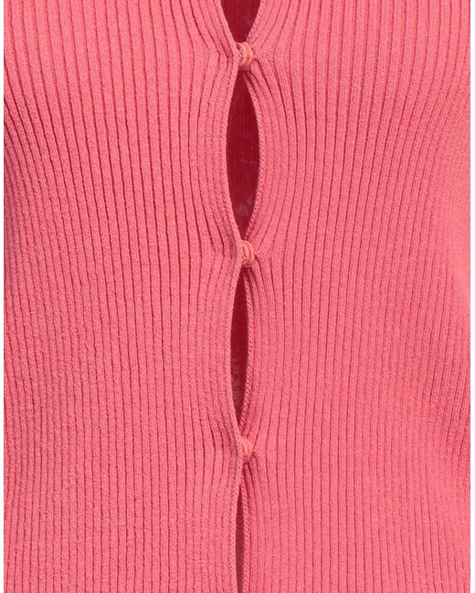 Fendi Pink Ribbed-knit Cotton-blend Cardigan