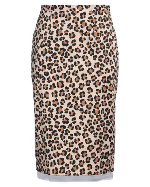 Liu Jo White Midi Skirt Cotton, Elastane